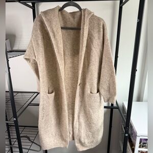 Uniqlo Beige Hooded Open-Front Women's Cardigan